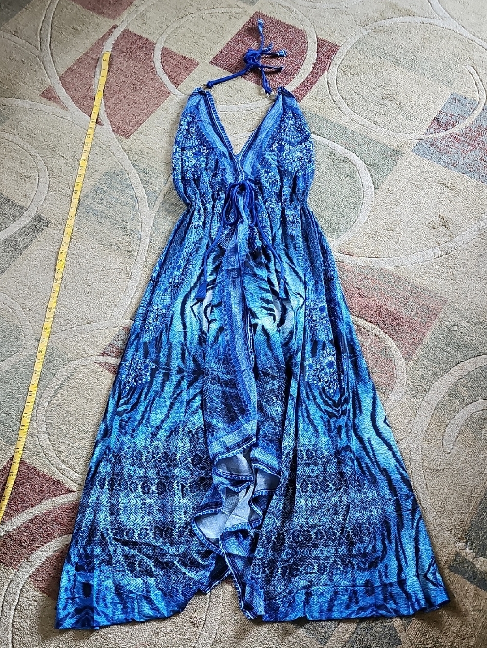 Bathing Suit Cover Up, One Size Tall, Blue, LT. blue Black And White Print. NWTs